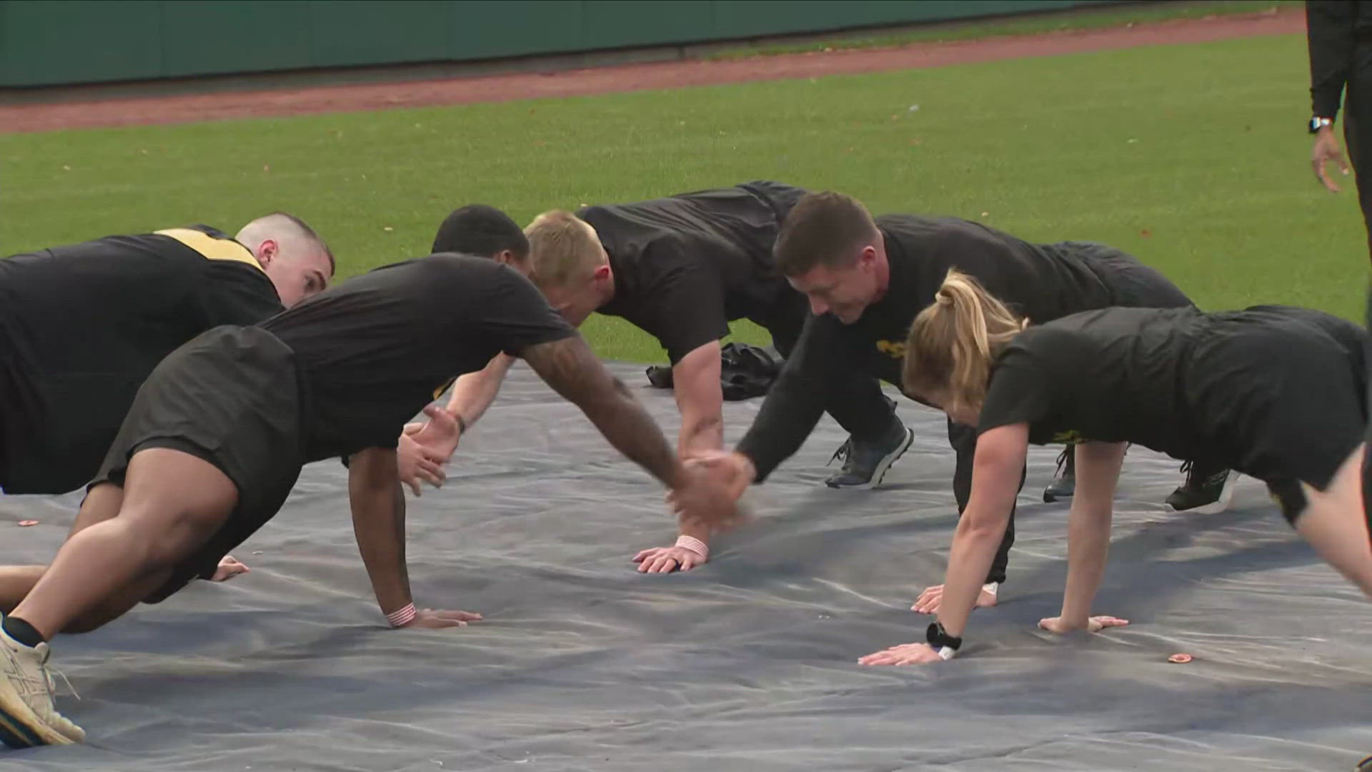 The two military academies faced off in a battle of fitness at Nats Park in Southeast, D.C.