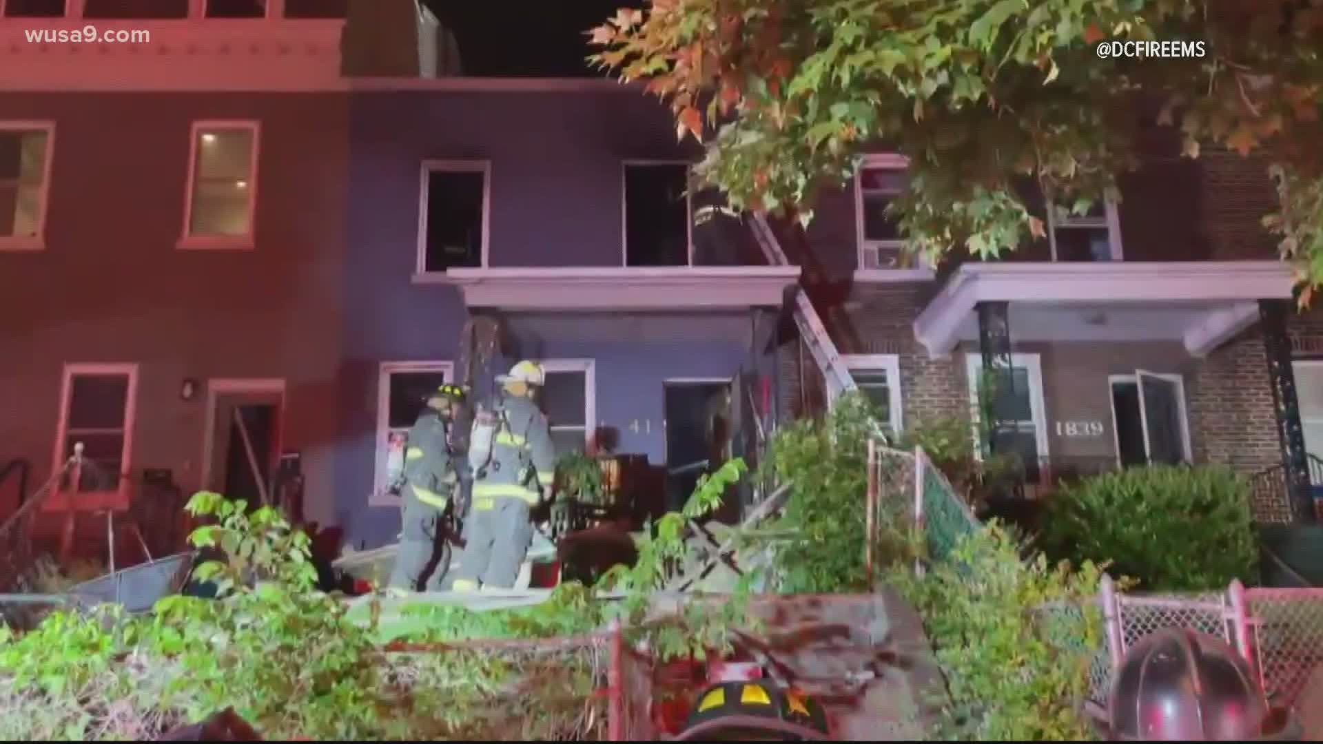 A woman is suffering critical injuries after a 2-alarm fire in Southeast D.C. Wednesday morning, D.C. Fire and EMS officials say.