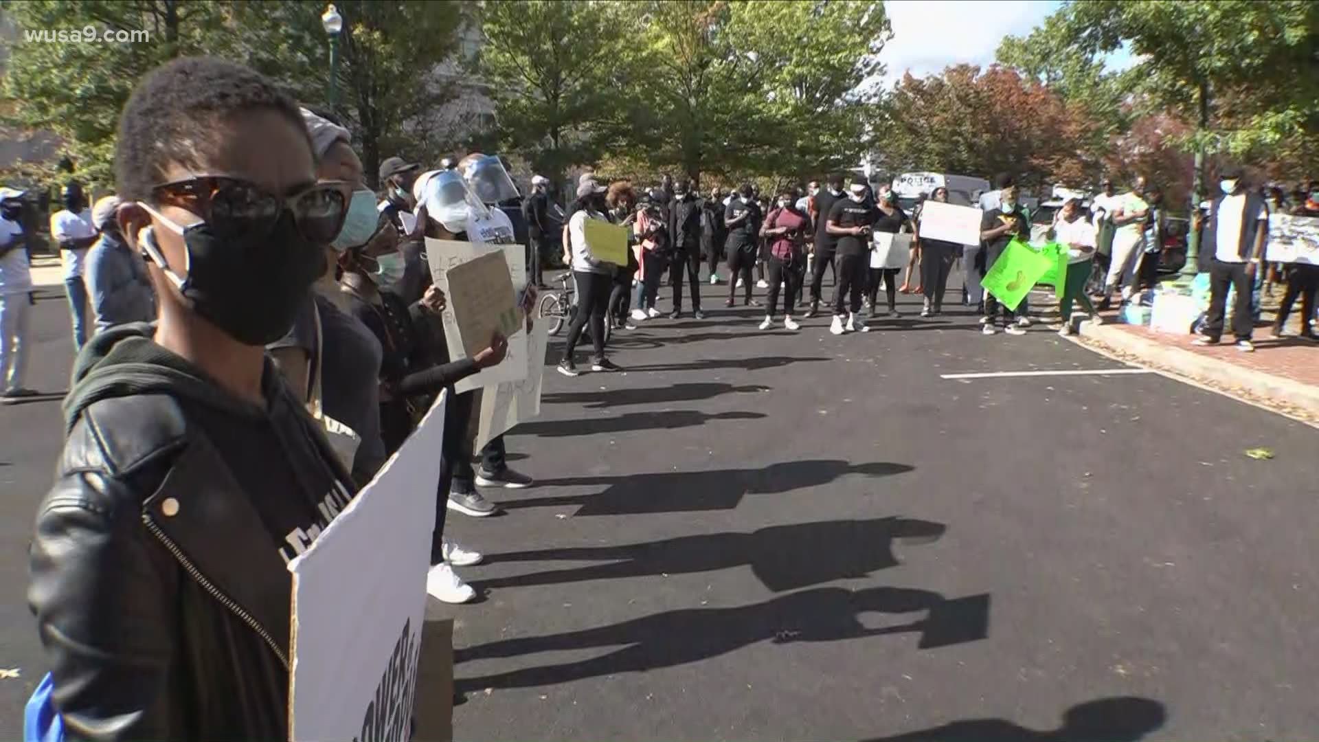 Protesters gathered at the Nigerian Embassy in Washington, D.C. to stand against police brutality by members of  Nigeria's Special Anti Robbery Squad, known as SARS.