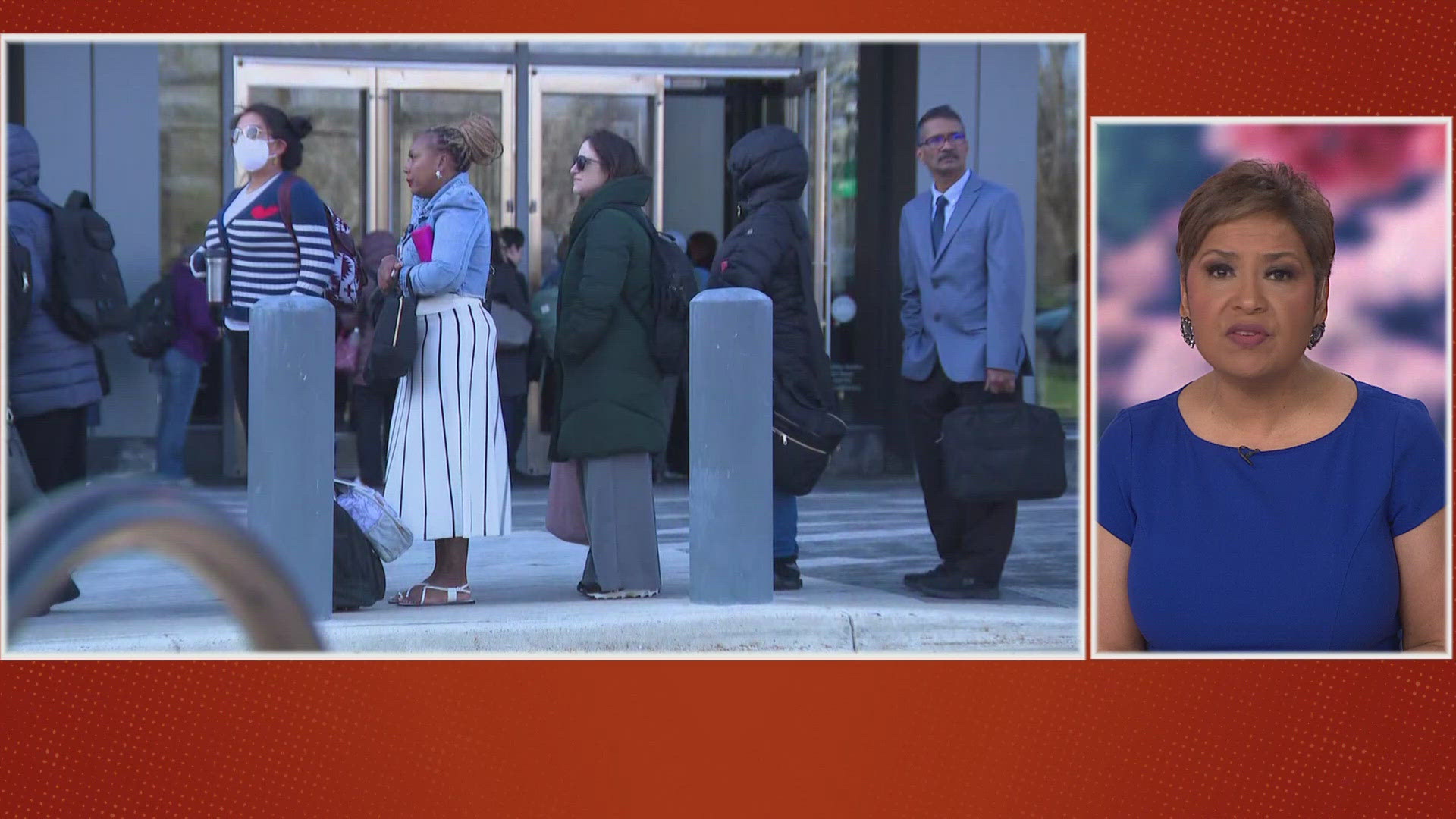 Some workers found out their job no longer exists while waiting in line to get into work.