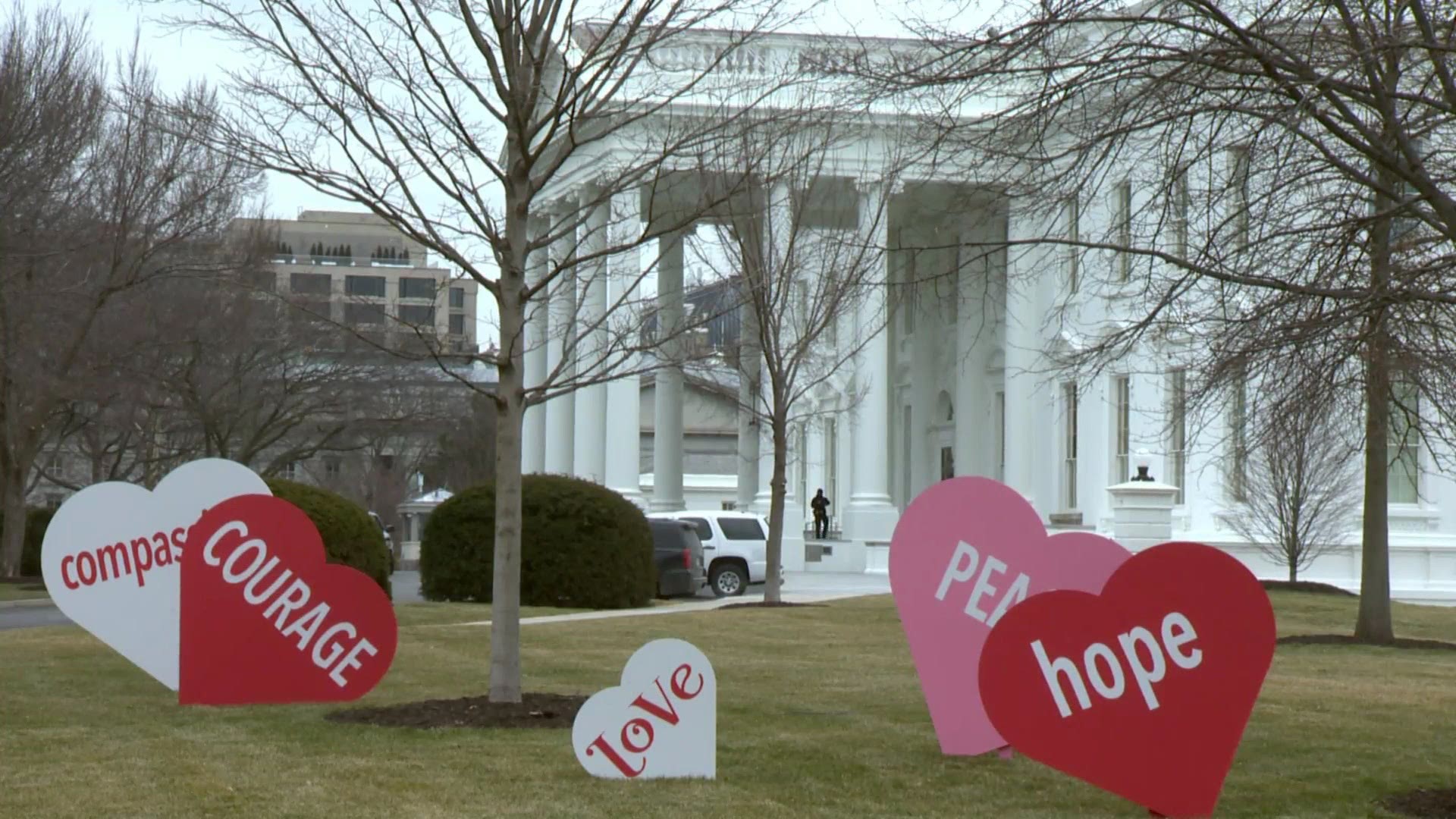 First Lady Jill Biden had a surprise message and early Valentine's greeting for the country at the White House Friday