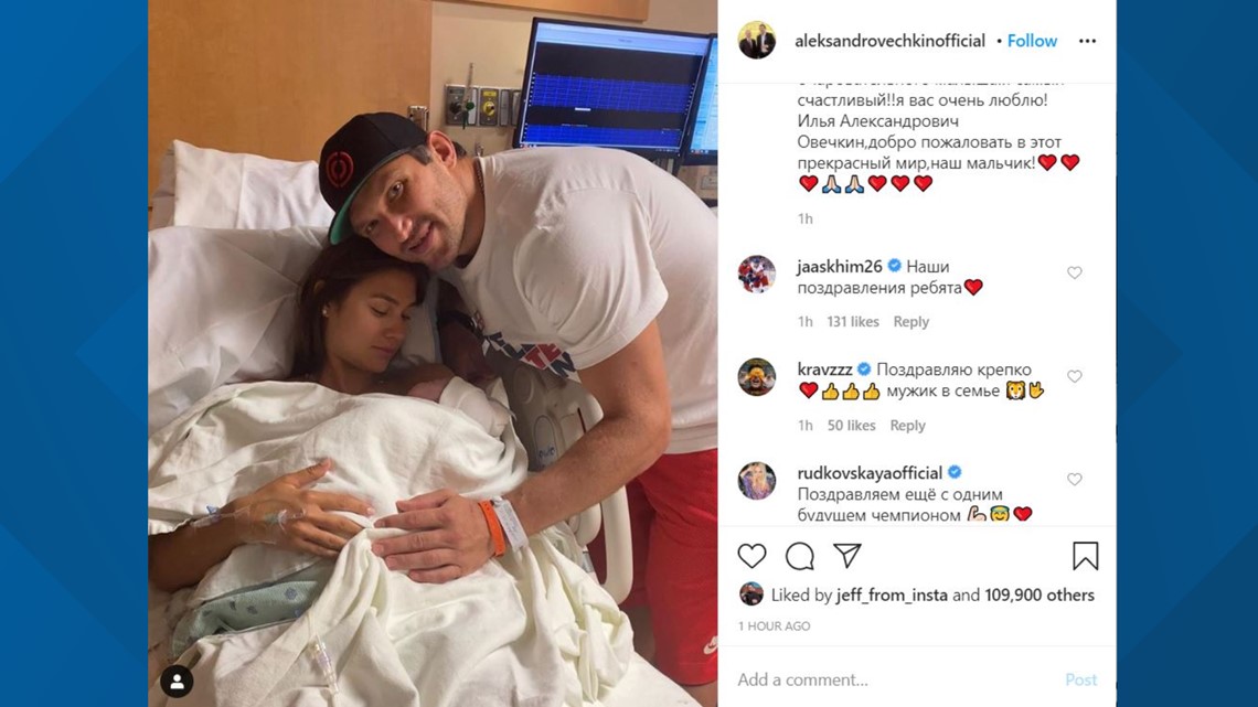 Alex Ovechkin and wife announce birth of second son on Instagram