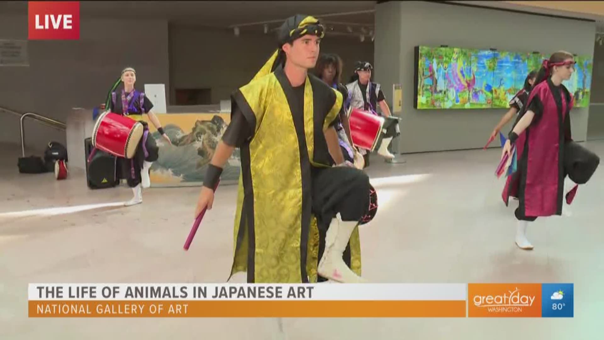 Rodd Chin and a few dancers show us a modernized performance of the traditional Japanese dance, taiko. Check out Chin and more at the Life of the Animals in Japanese Art exhibit, this weekend June 22-23 at the National Gallery of Art.