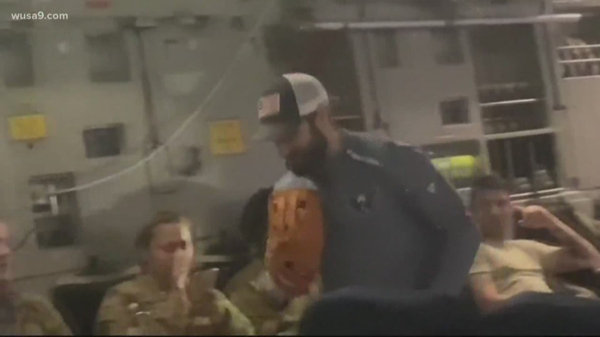 After being inspired by former Dolphins quarterback Dan Marino, the Nationals Adam Eaton and Aaron Barrett played catch on a C-17 military plane.