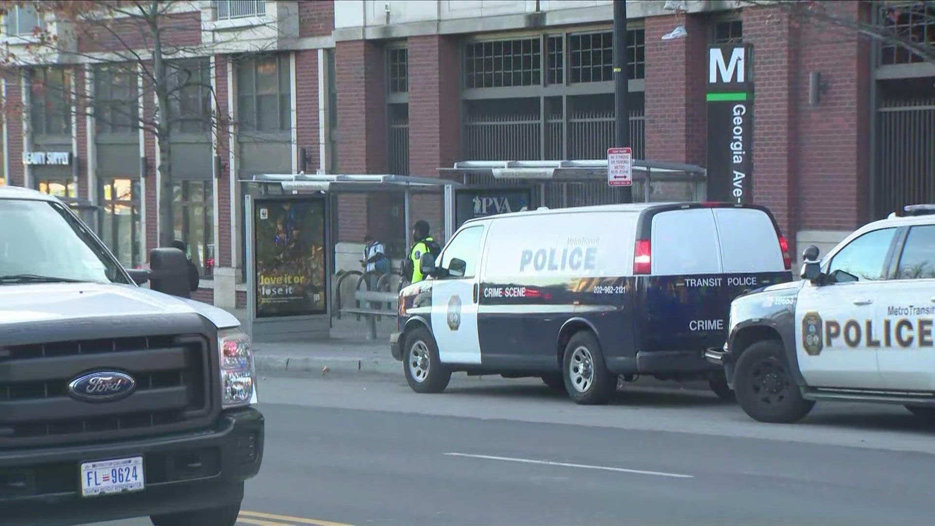 A teen was taken to the hospital after being shot at a Metro station in Northwest D.C. on Friday.