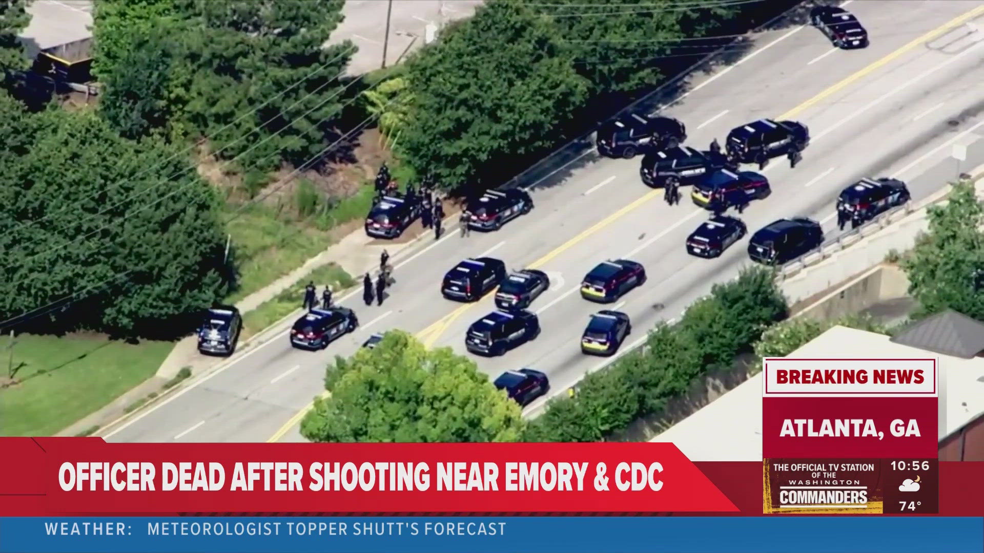 The shooting happened near the adjoining campuses of the U.S. Centers for Disease Control and Prevention and Emory University on Friday, authorities said.