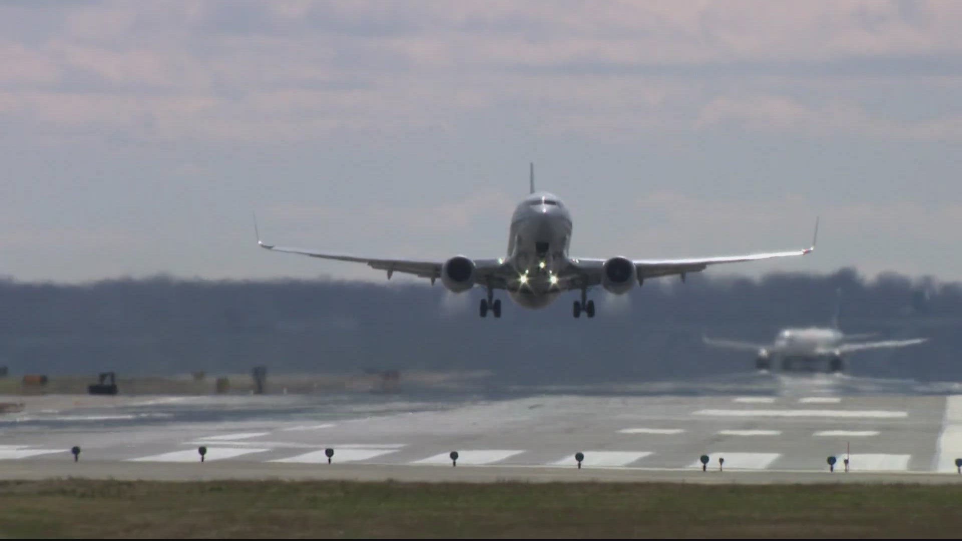 Federal officials announced they're investigating after a taxiing airplane took a wrong turn and crossed a runway where another plane was preparing to take off.