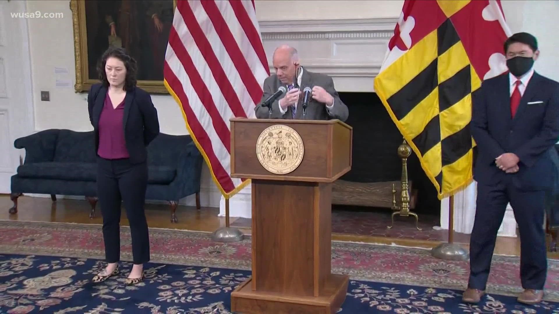 Maryland Gov. Hogan announces the creation of an Asian American Hate Crimes workgroup. Former U.S. Attorney Robert Hur will serve as Chairman of the group.
