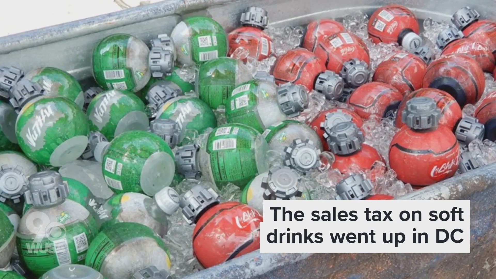 According to the D.C.'s Office of Tax and Revenue website, the sale of or charge for soft drinks are subject to an 8% sales and use tax.