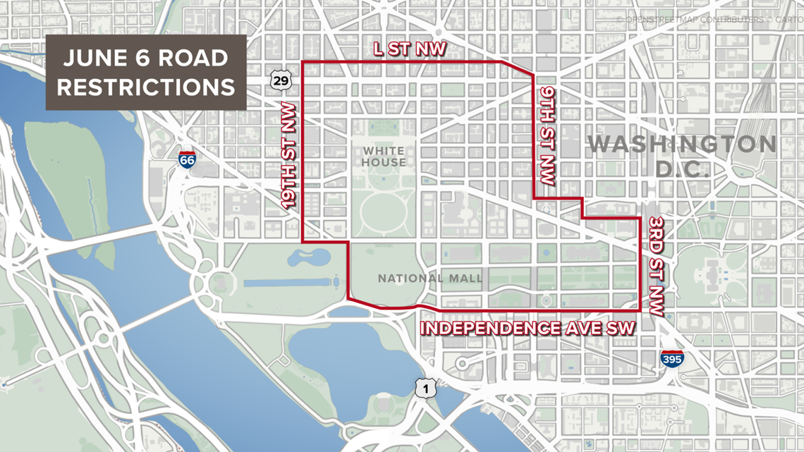 LIST Street closures, restrictions in DC for peaceful protests