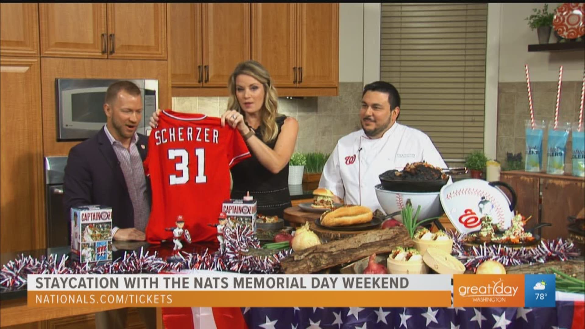 Hear about the excitement at Nationals Park this Memorial Day weekend!  The Nats will host the Miami Marlins.  Executive Vice President of Business Operations Jake Burns and Senior Executive Chef Vince Navarrete give a rundown of the weekend events that include fireworks, Marvel Super Hero Day, and kids can run the bases this Sunday.  For tickets visit Nationals.com/Tickets.
