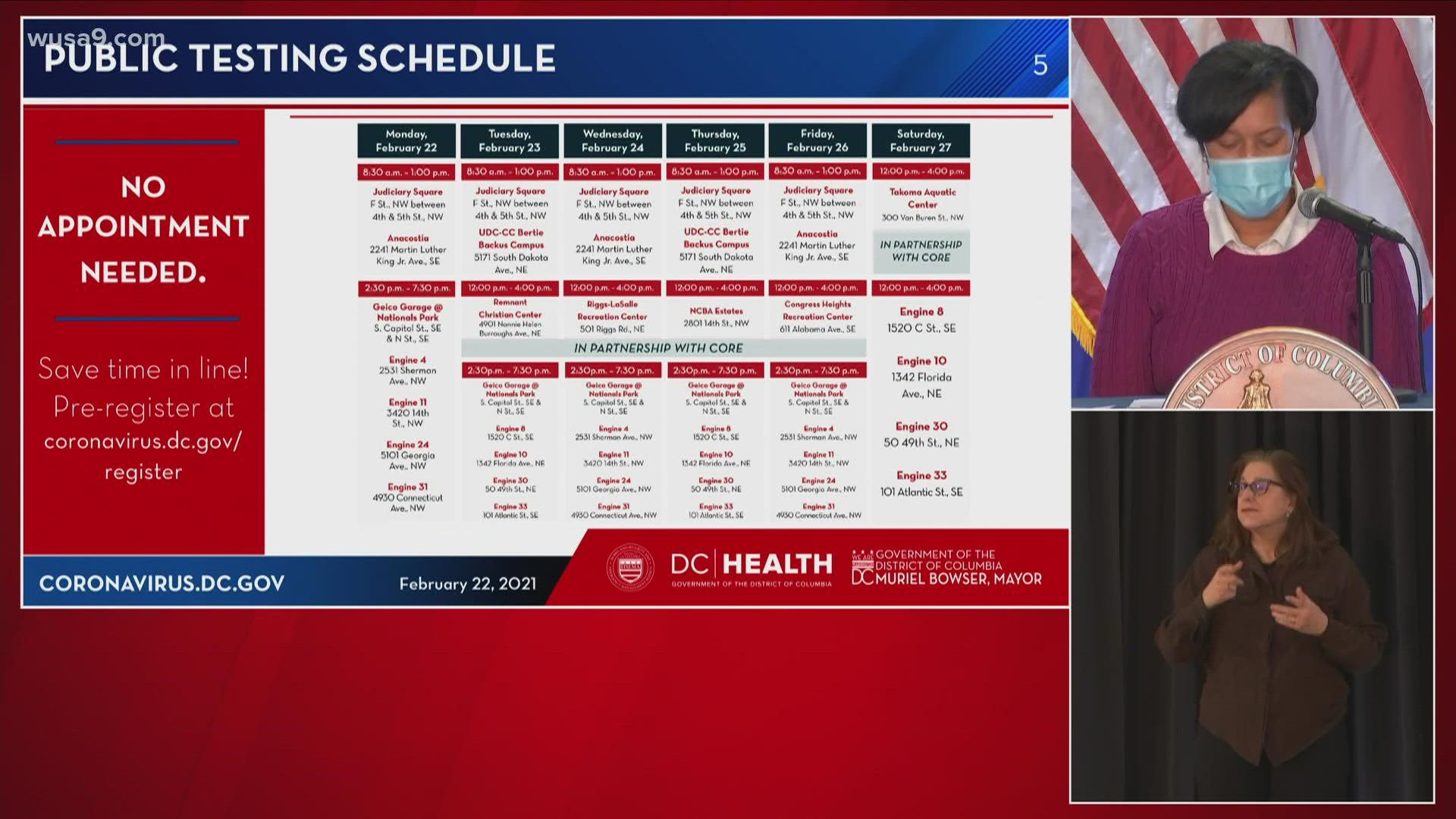 D.C. Mayor Muriel Bowser updates the District on coronavirus cases and plans for vaccinations.