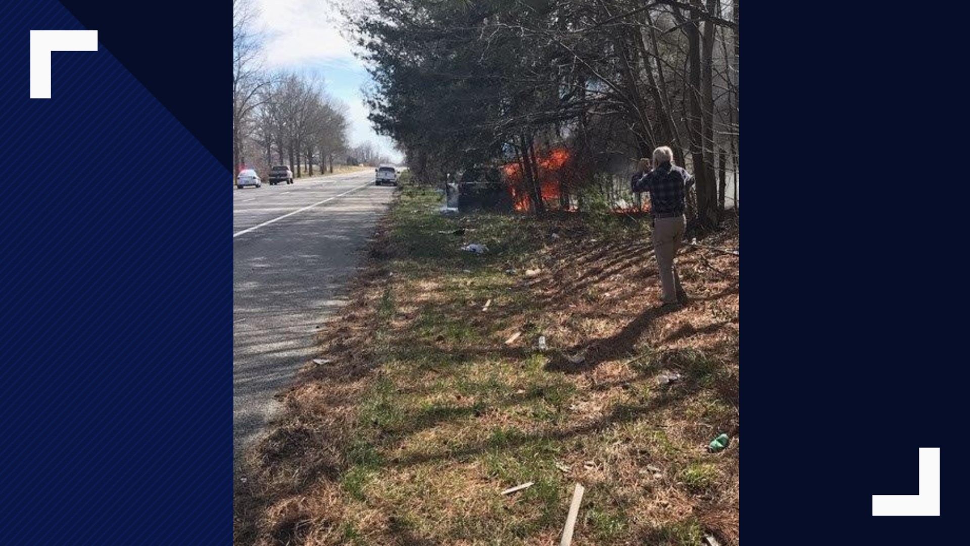 Officers rescue woman trapped in burning car while transporting ...