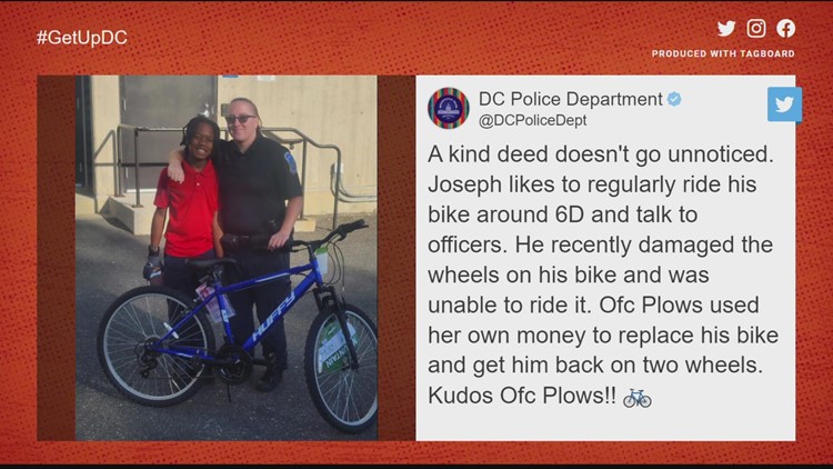 DC police officer buys boy a new bike | Get Uplifted