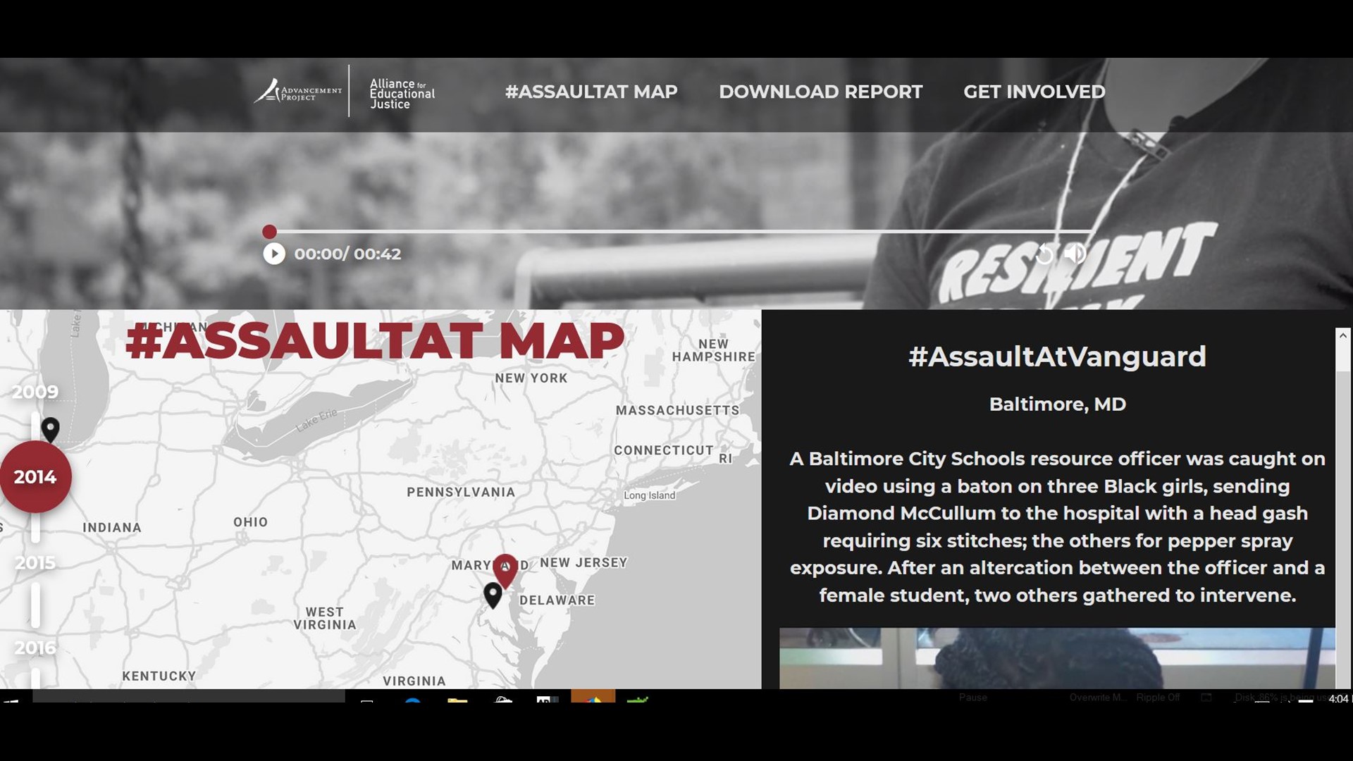 A powerful, first of its kind online tool has been created to track violence in our schools. The Alliance for Educational Justice unveiled an assault map that tracks police violence against Black and Brown students across the US. Janice Park tells us, the map renews the debate of whether school resource officers make our schools safer.
