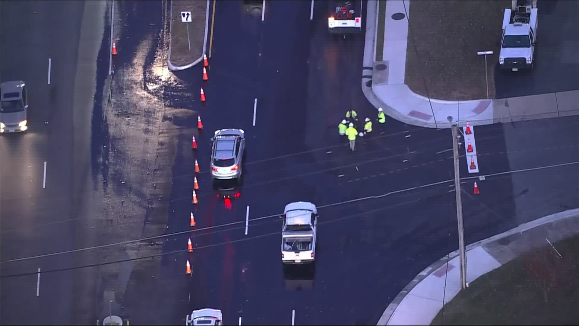 Water main break shuts down roads in Fairfax City