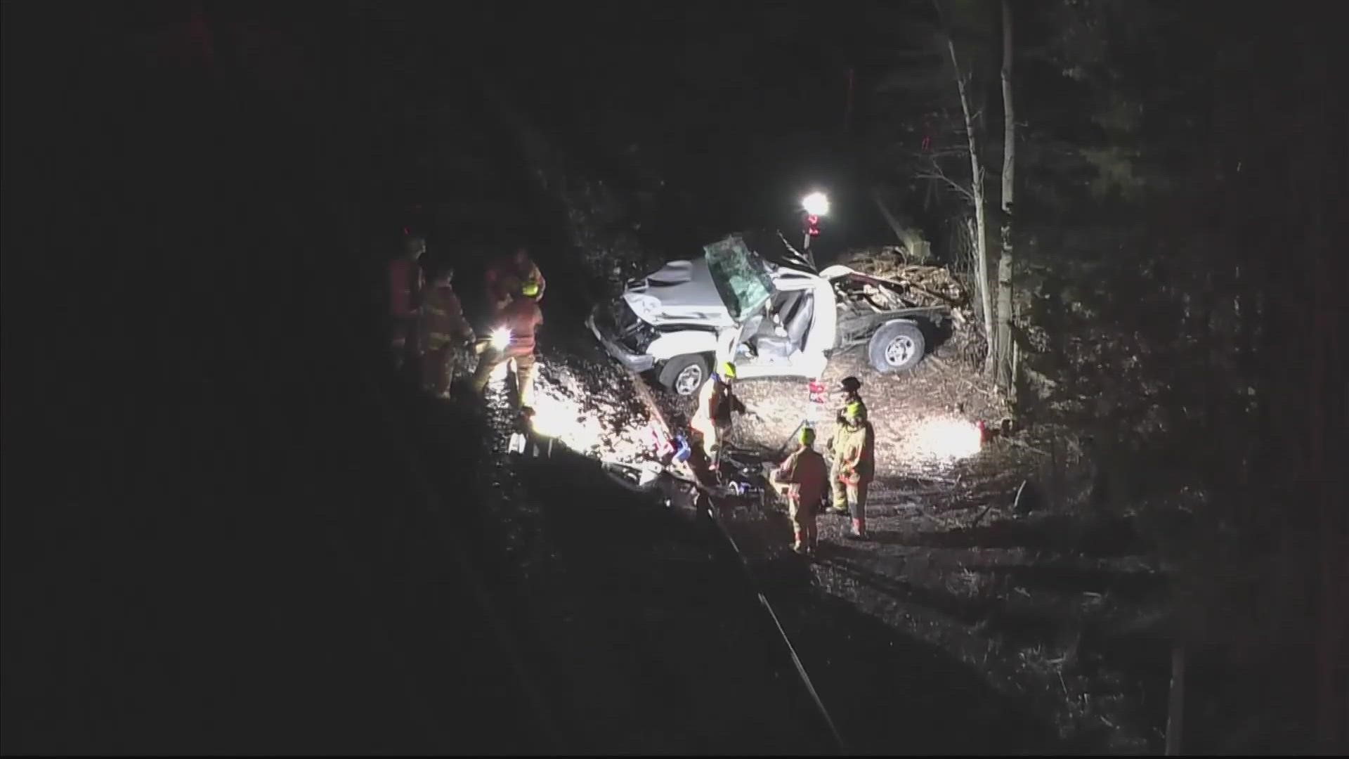 Police say a portion of a roadway in Prince William County was temporarily closed following a crash involving a train and a truck Monday night.
