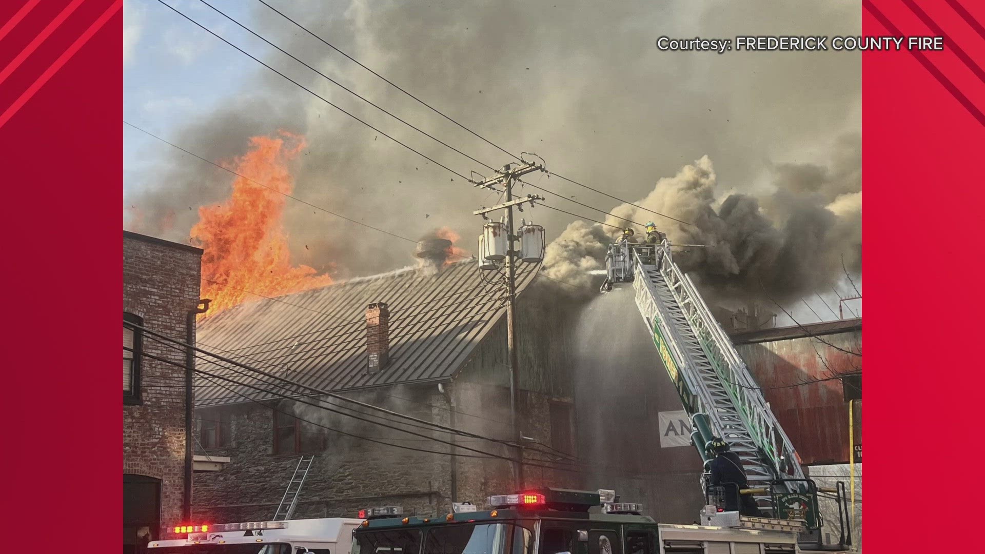 This is on South Carroll Street, near East All Saints Street. The fire started around 3:45 this afternoon. We're told two firefighters suffered minor injuries