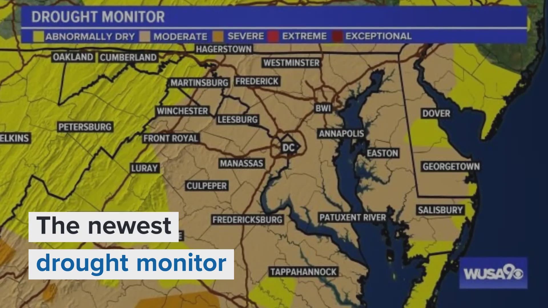 The entire DC metro is now in a moderate drought