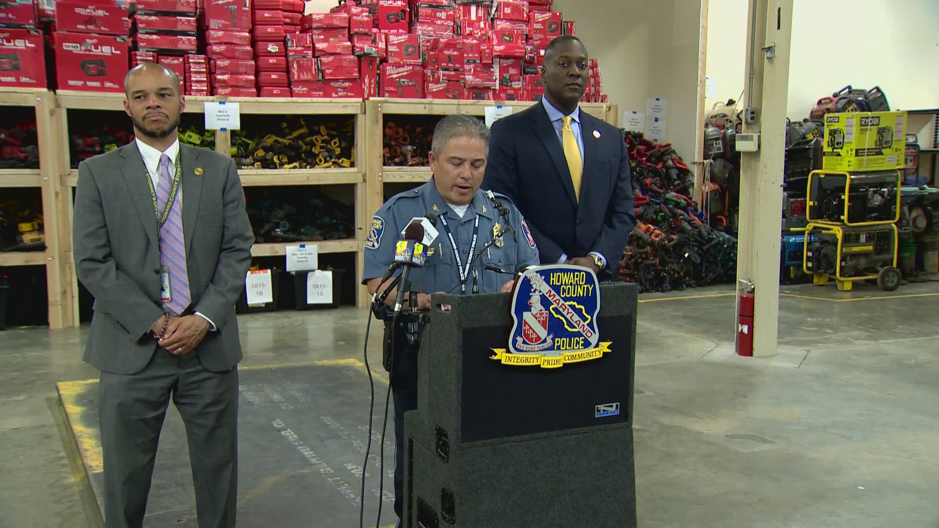 Around 15,000 stolen construction tools with an estimated value of $3 million to $5 million were recovered by Howard County Police.