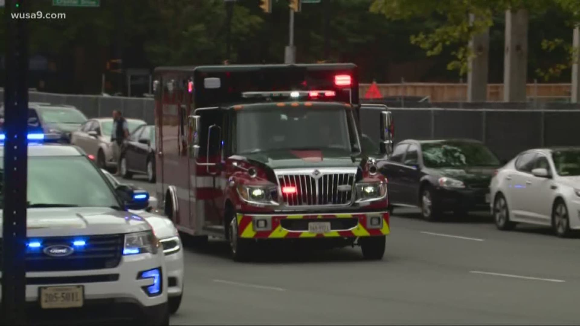 Two people were injured in a shooting in Arlington, Virginia after a man forced his way into an office suite Tuesday afternoon, police said.

The shooting happened shortly before noon in the 1500 block of Crystal Drive in Arlington at a commercial building near the Pentagon.