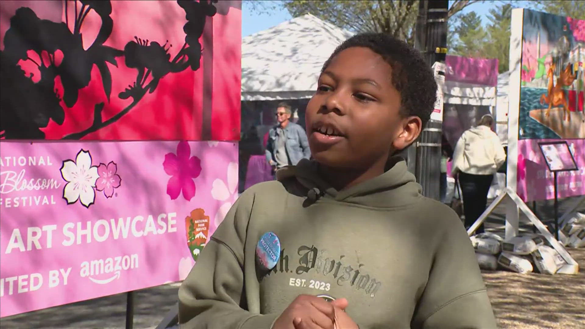 DC students create vibrant murals for Cherry Blossom Festival | wusa9.com