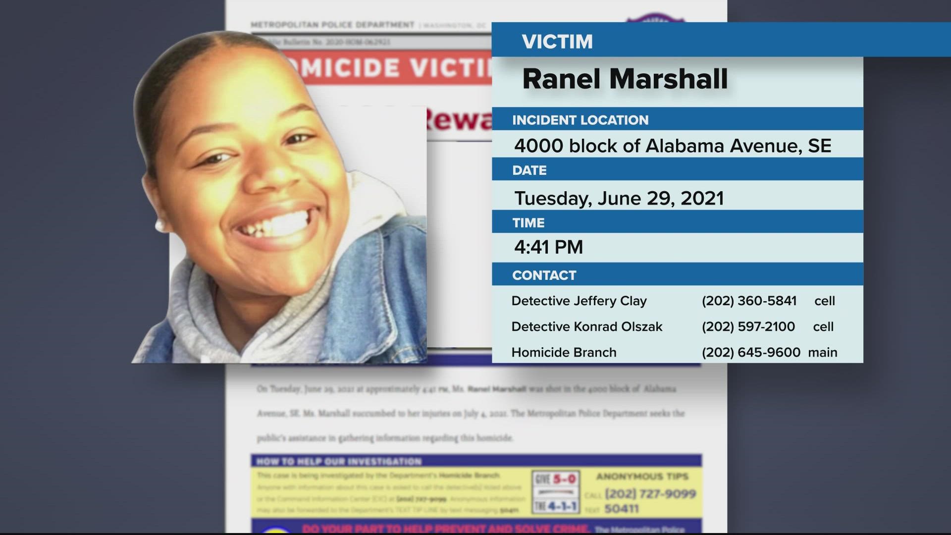 Ranel Marshall is among the growing number of unsolved homicide cases piling up on the desks of DC Police.