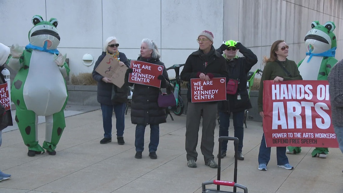 Protesters rally outside Kennedy Center as president announces Richard Grenell will be replaced by Matt Floca