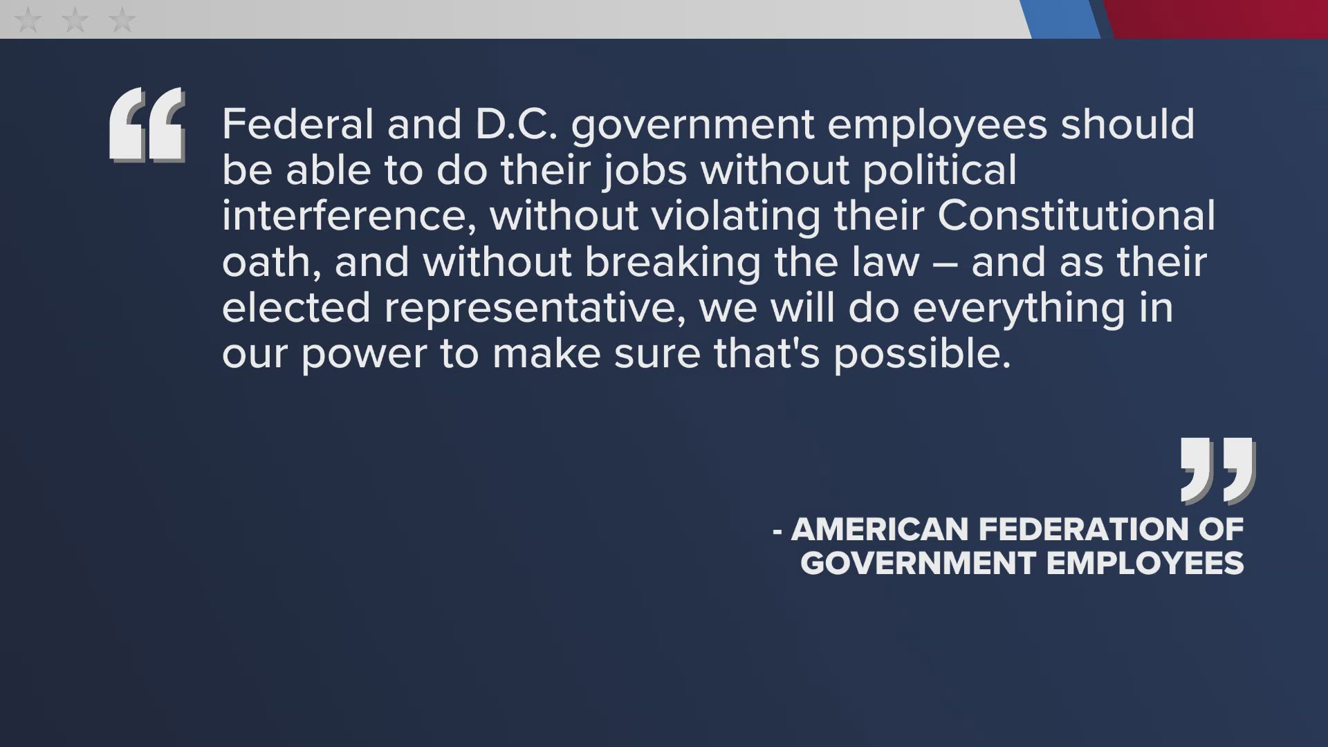 The American Federation of Government Employees released a statement on Wednesday following the results of the 2024 election.