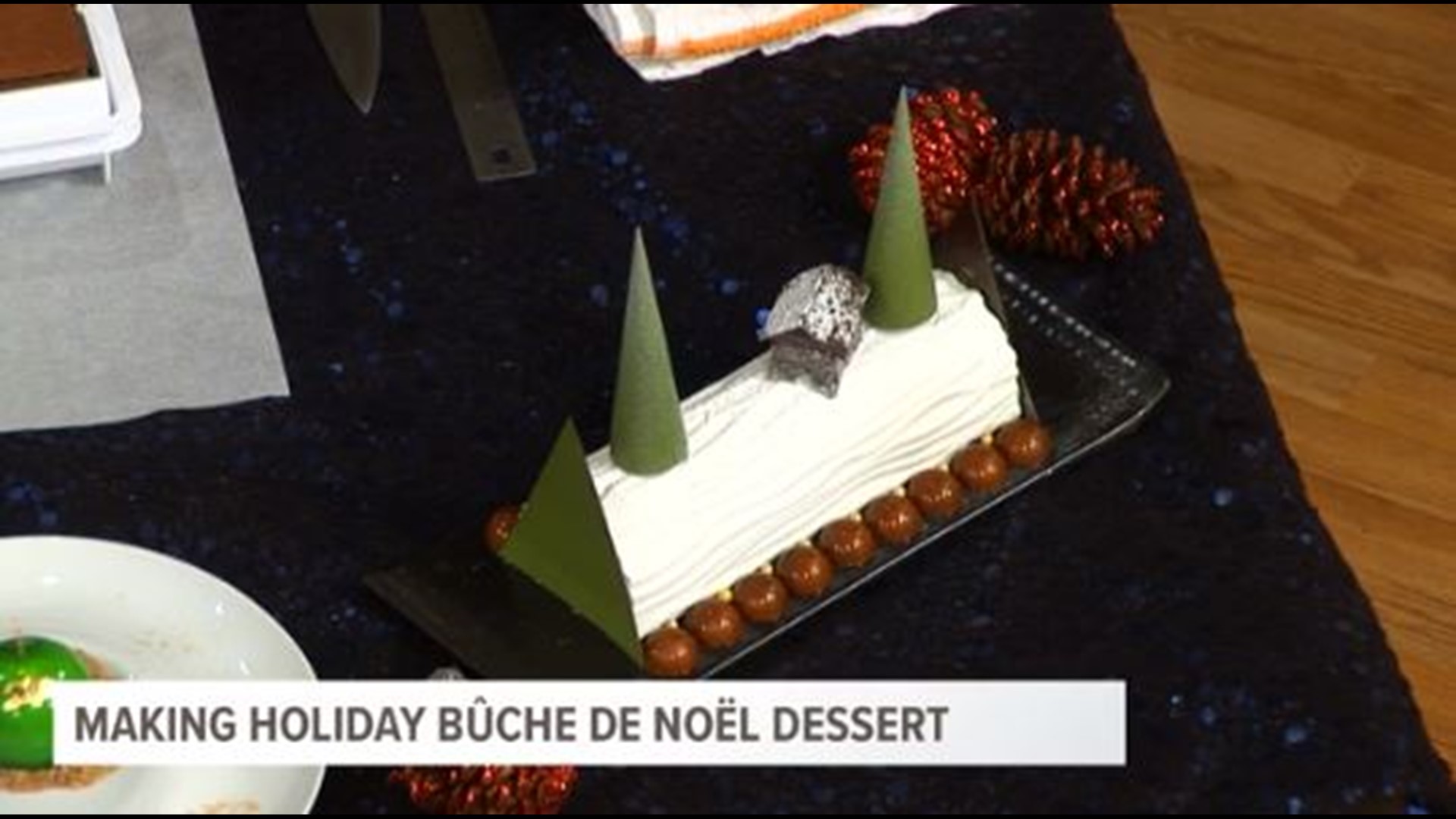 Pastry chef Nicholas Pine of 2941 Restaurant stopped by to show us how to make an elegant Bûche de Noël cake at home!
