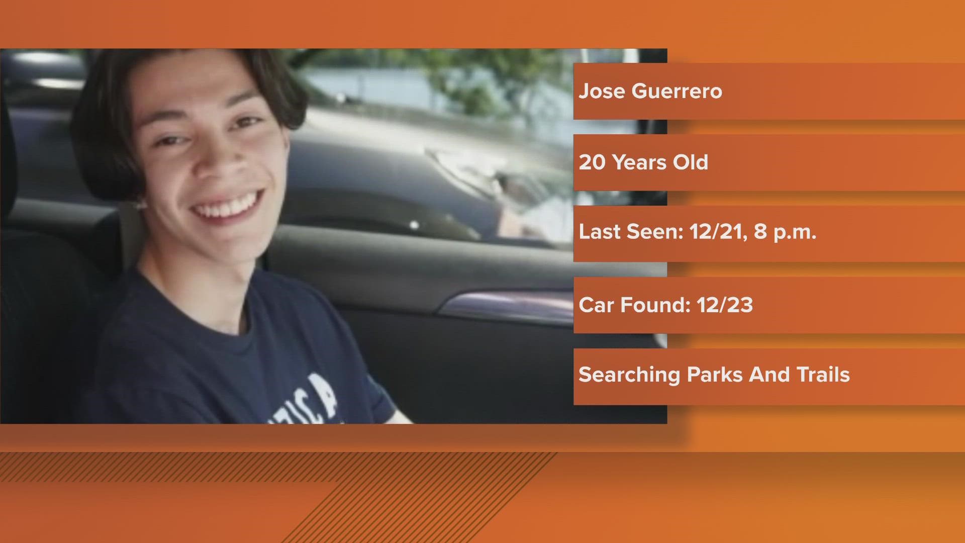 Police say Jose Guerrero left home and told his girlfriend he'd be right back in a few minutes.