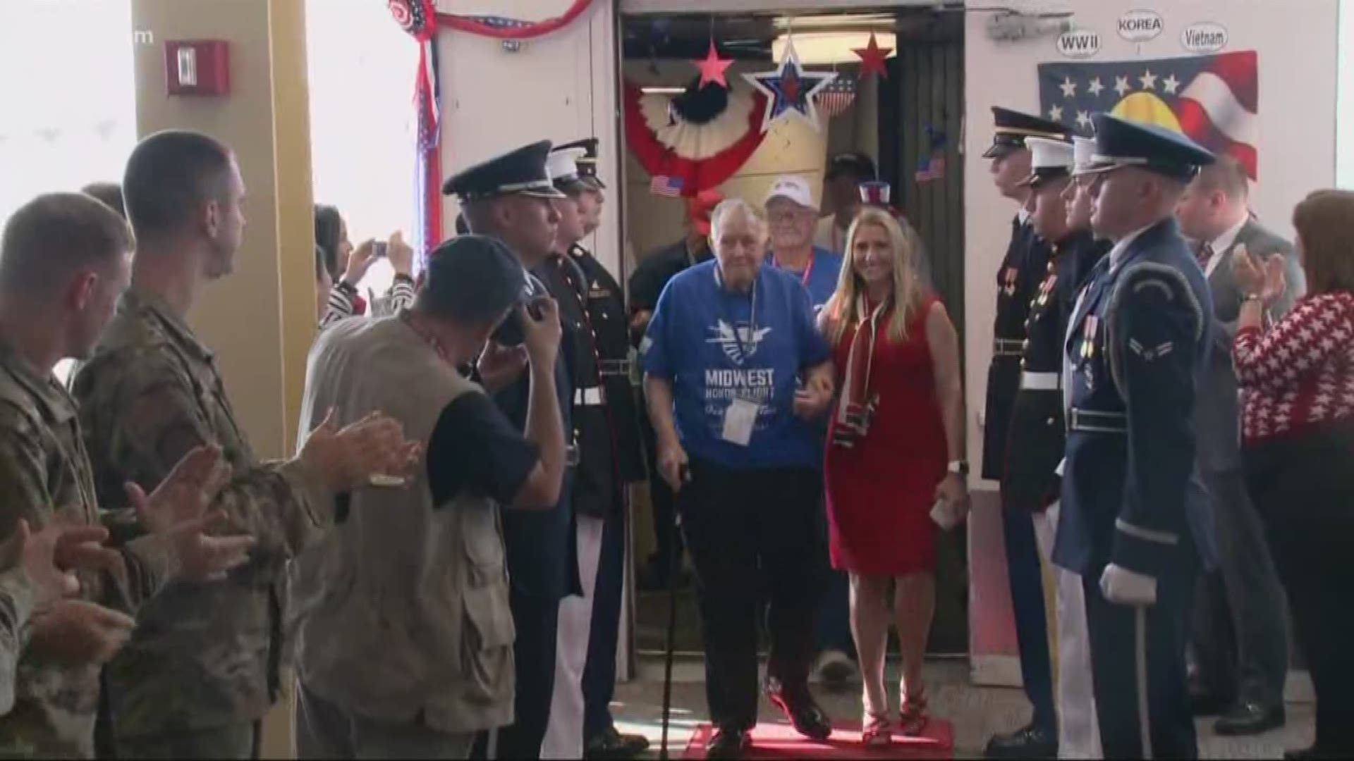 The 700th Honor Flight landed at Ronald Reagan Washington National Airport (DCA) on Tuesday carrying veterans from World War II, Korean and Vietnam Wars.