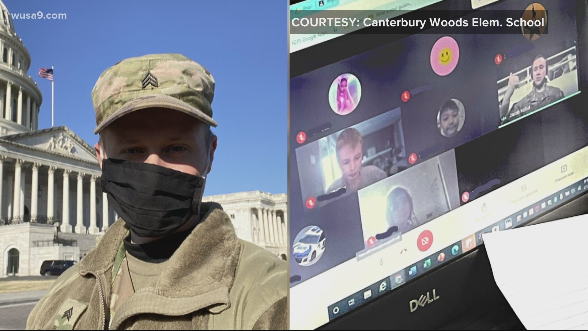 Jake Kohut is a member of the DC National Guard currently deployed to protect the Capitol before Inauguration. But he's still finding time to teach students.