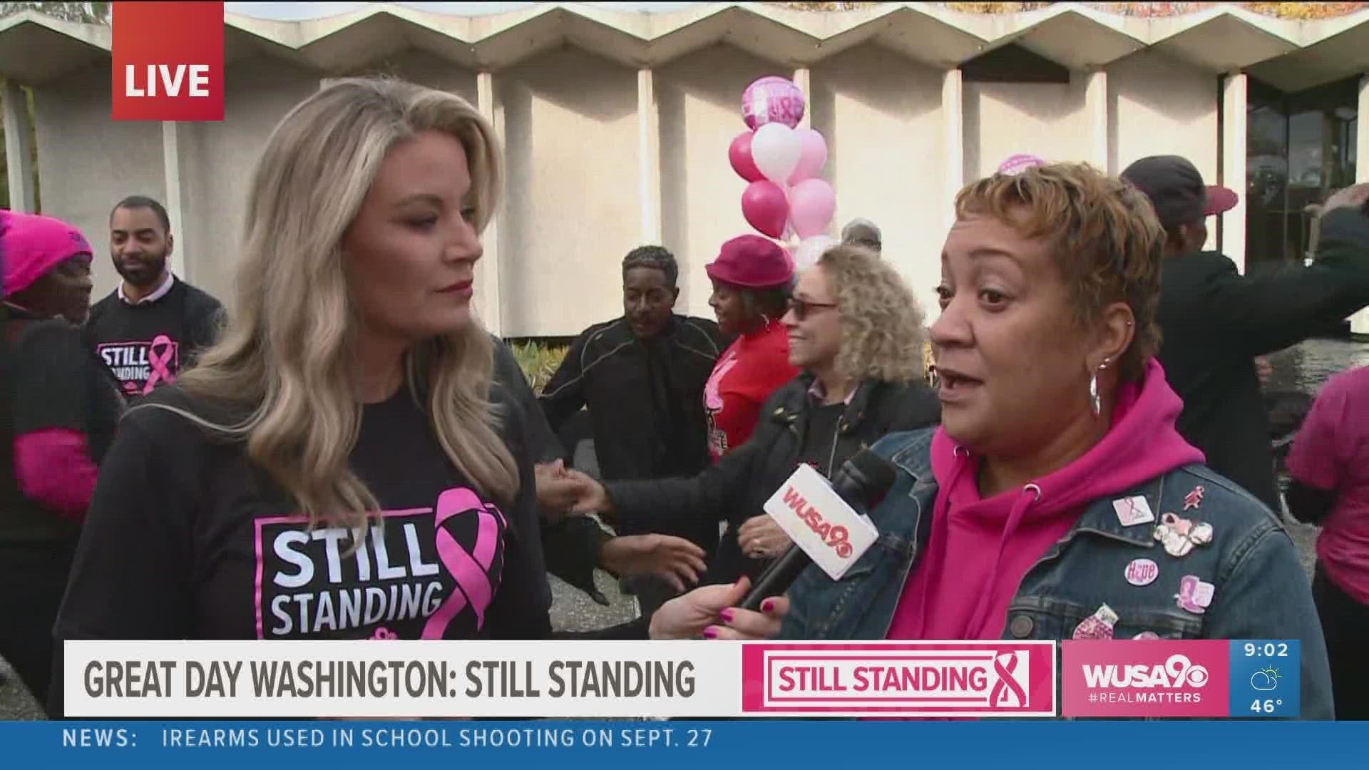 Kristen spent the morning with breast cancer survivors along with their family and friends at WUSA9's Still Standing event that took place at the National Arboretum.