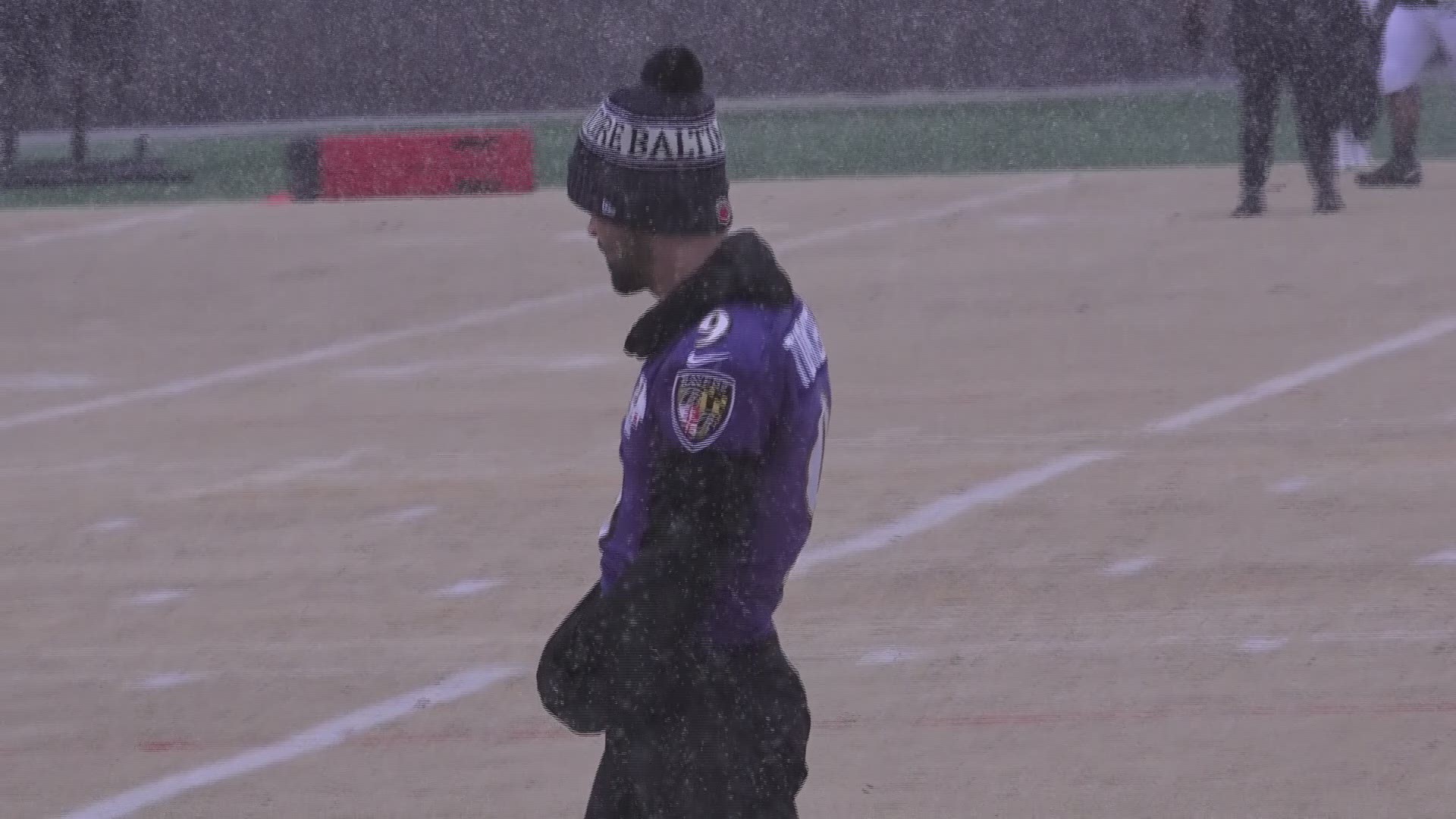 Lamar Jackson celebrated his 23rd birthday by practicing in the snow with his Baltimore Ravens teammates ahead of its game with the Titans.