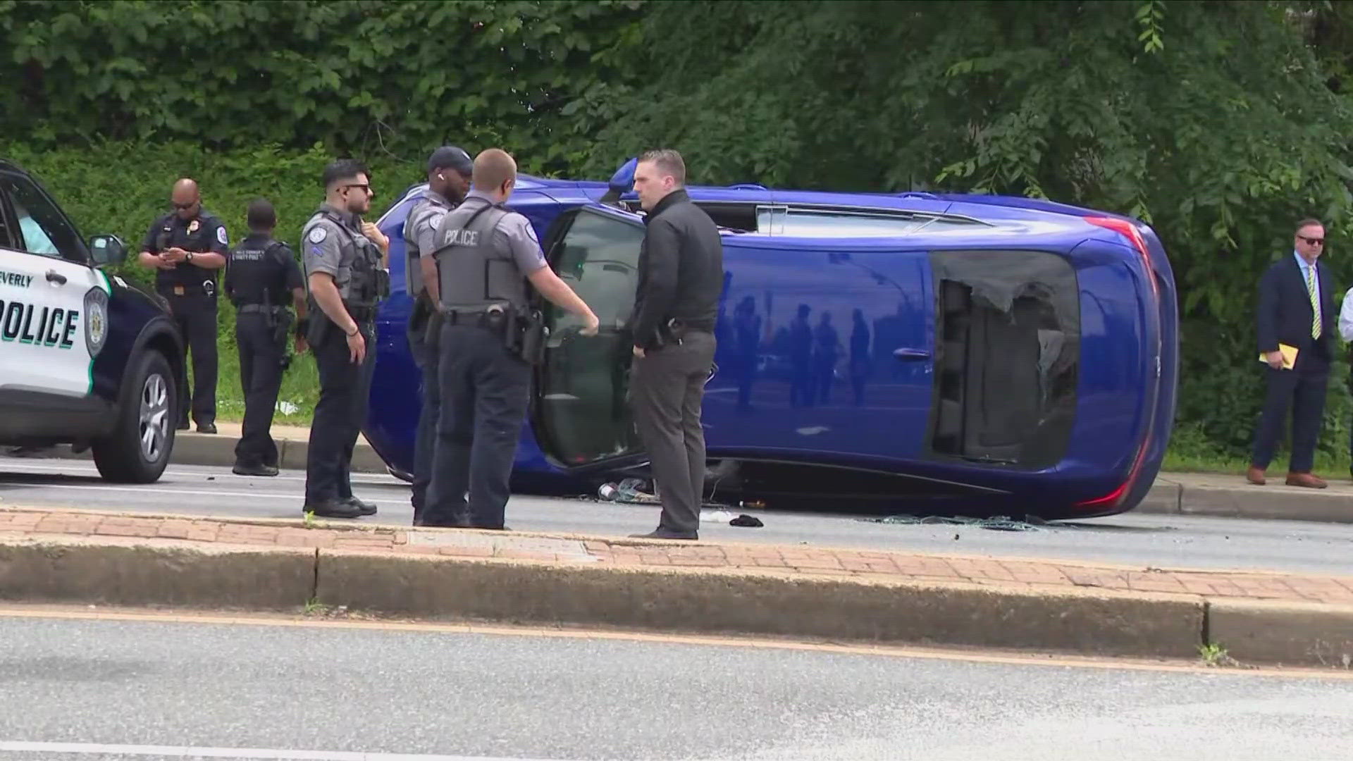 A DC Police officer was shot in Northwest on Monday and two men are in custody, the police department said.