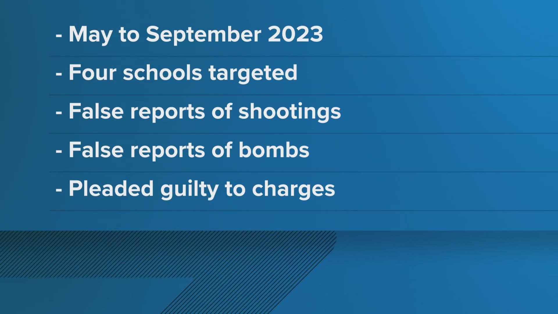 Law enforcement responded to several false reports of bombs and shootings at Stafford County schools in 2023, detectives say.