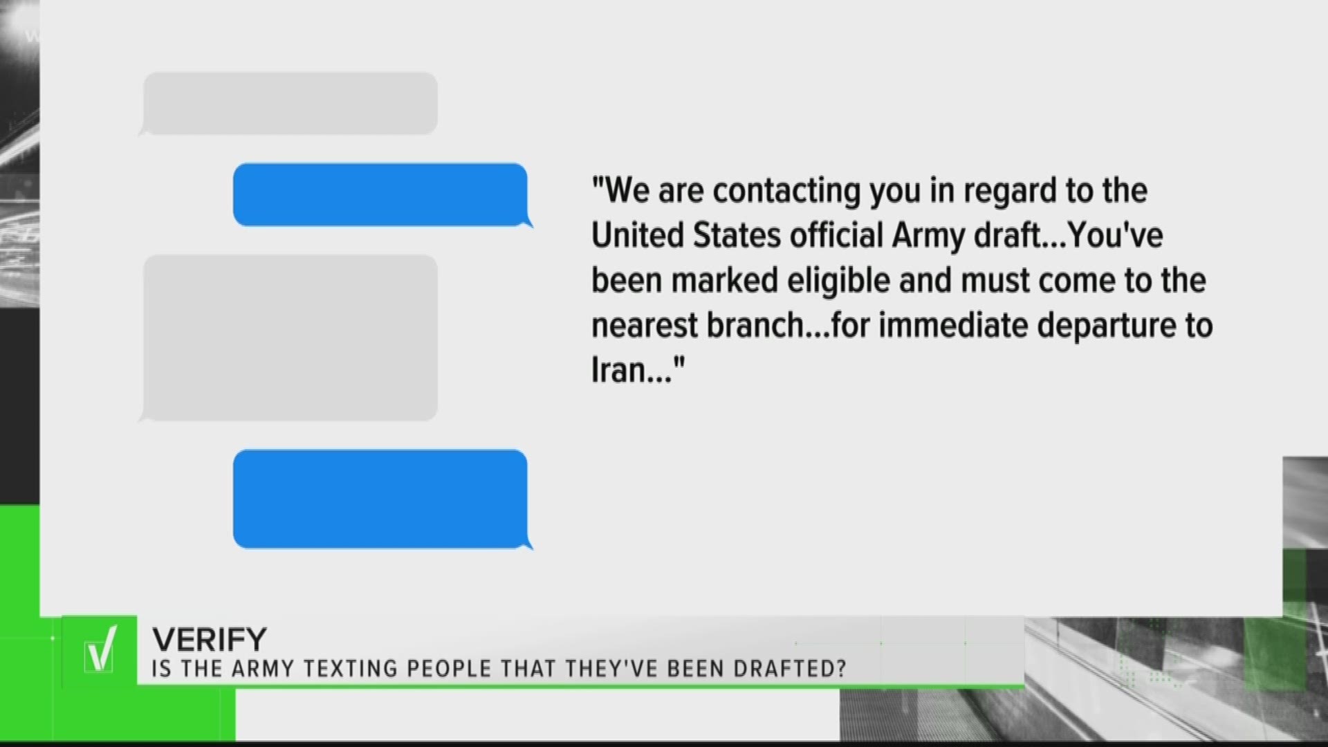 The US Army Recruiting Command issued an alert regarding fake 'draft' text messages. The US isn't currently in a draft.