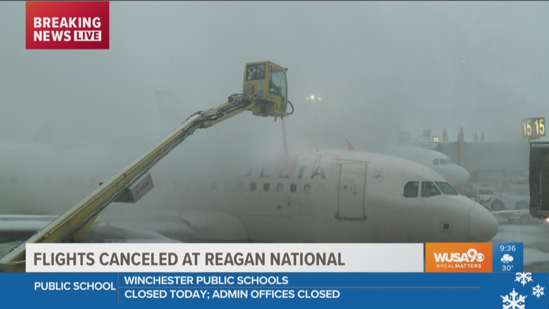 Several flights have been cancelled Wednesday morning due to snow fall and winter weather.