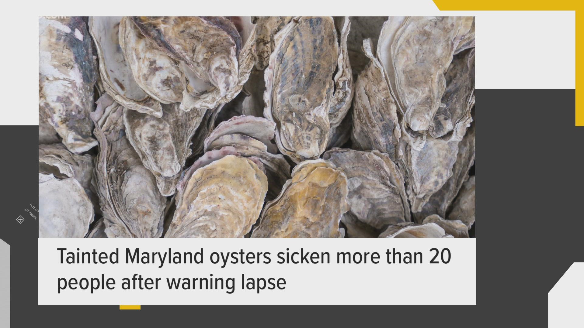 More than 20 people were sickened after eating tainted Maryland oysters and Dollar Tree is raising prices from $1 to $1.25.