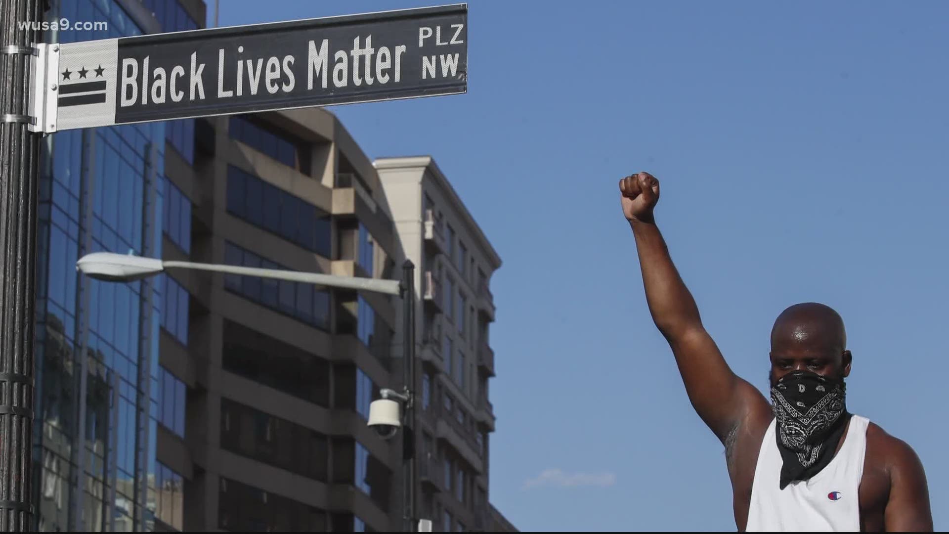 The man who designed the sign that hangs high over Black Lives Matter Plaza is still beaming with pride. The sign fabricator and aspiring rapper works for DDOT.
