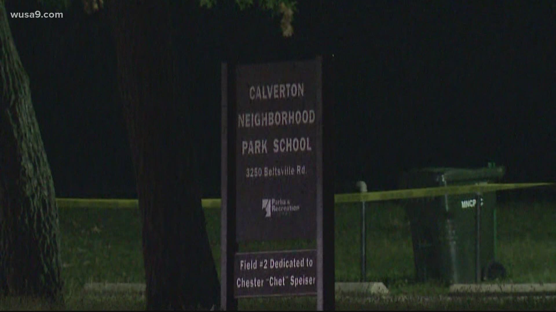 A shooting was reported at Calverton Neighborhood Park around midnight.