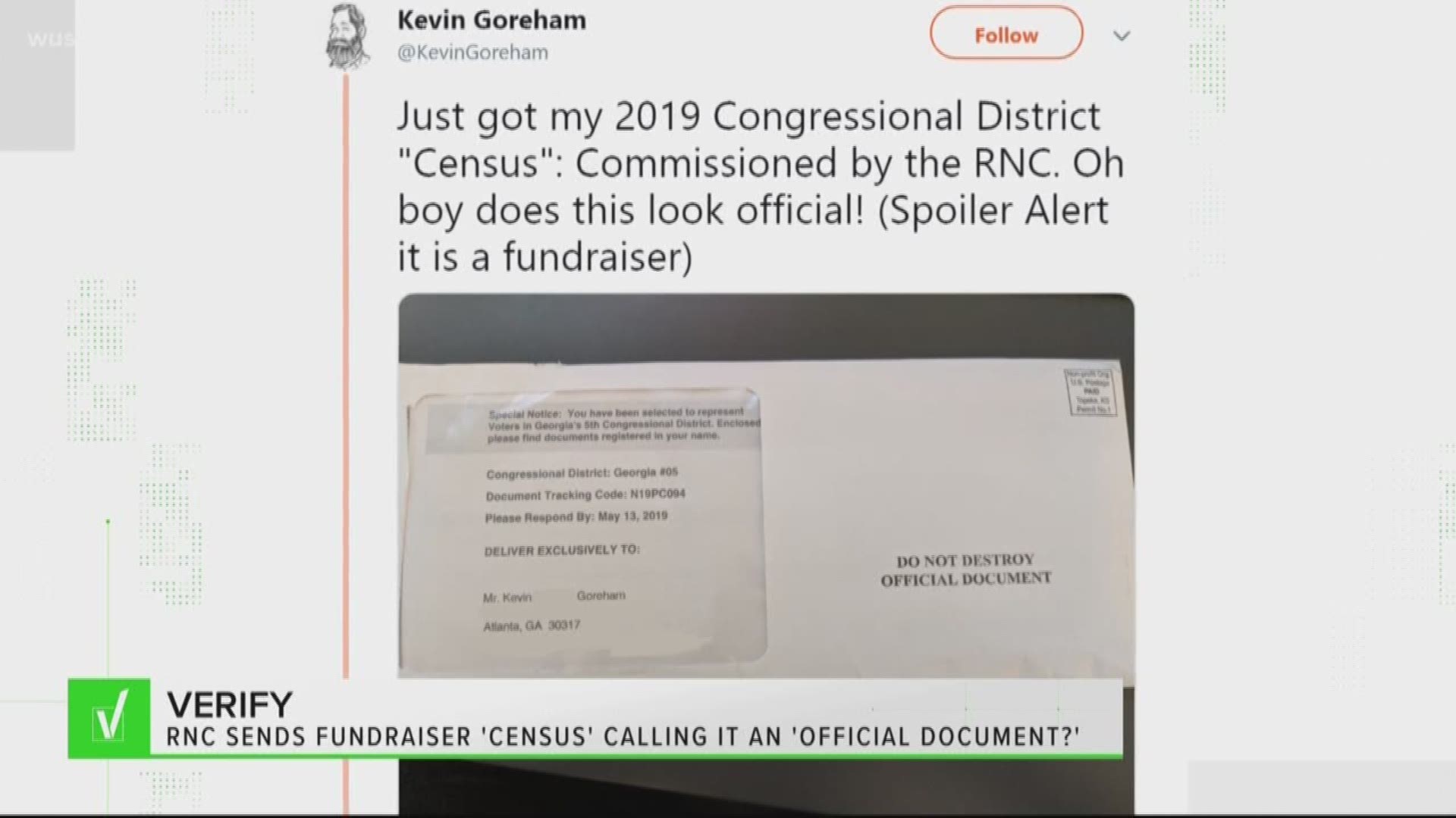Yes, the RNC is sending out a '2019 Congressional District Census' and it has some worried it will be mistaken for the U.S. Census Bureau.