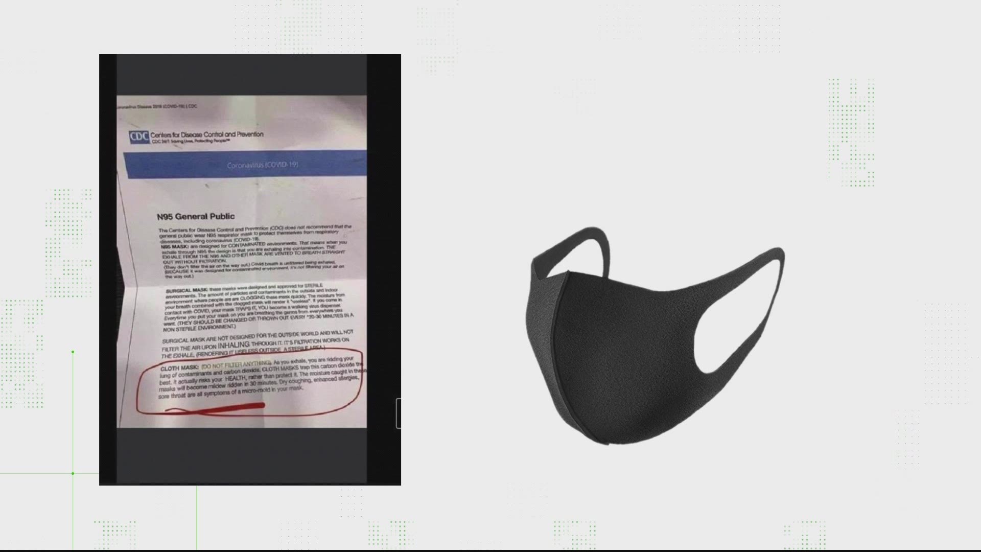 There is a post circulating on social media that claims the CDC has a notice warning about cloth facemasks.