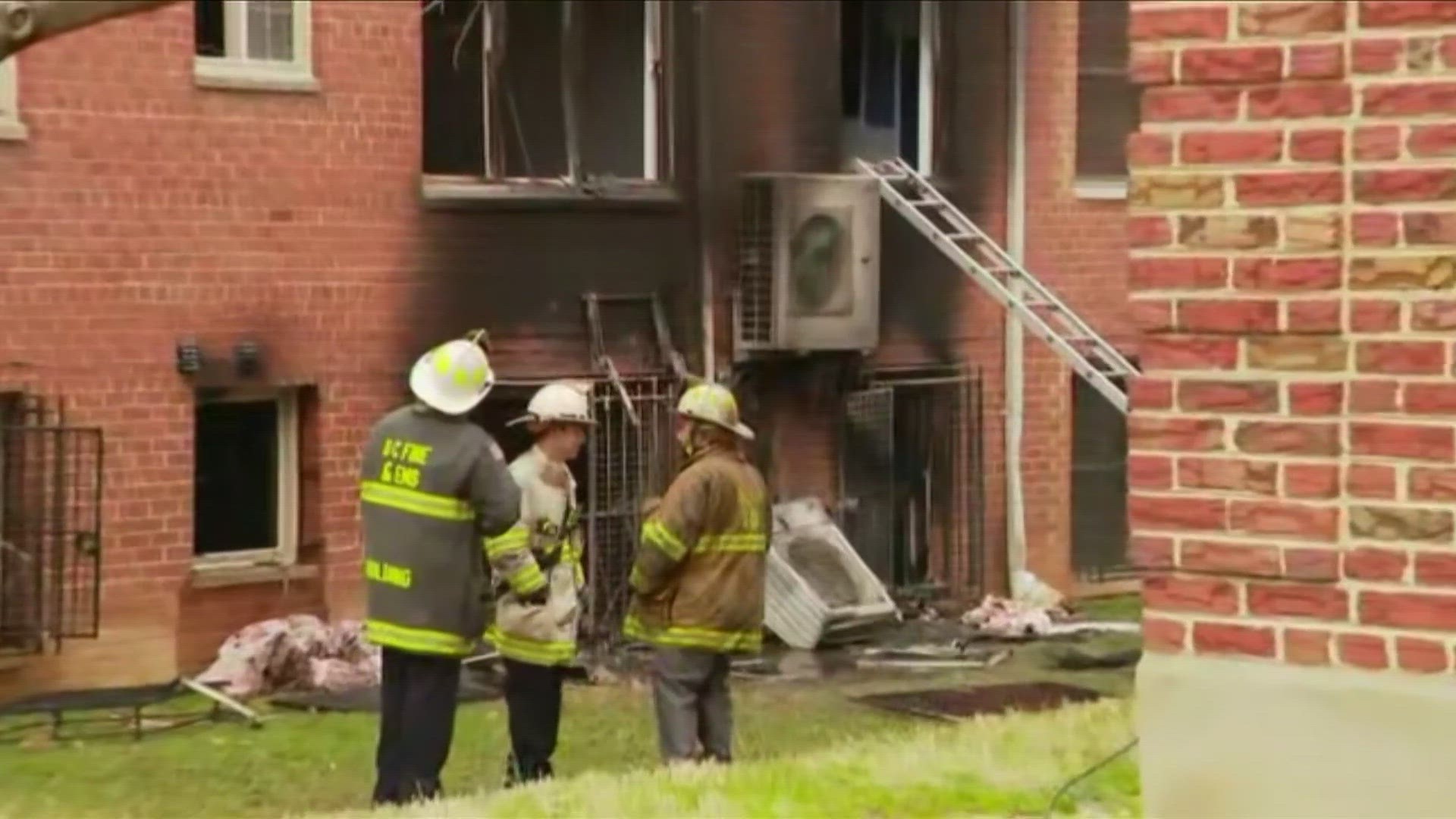 One person was critically injured, and others had to be rescued from a fire in an apartment building in Northwest D.C. on Tuesday.