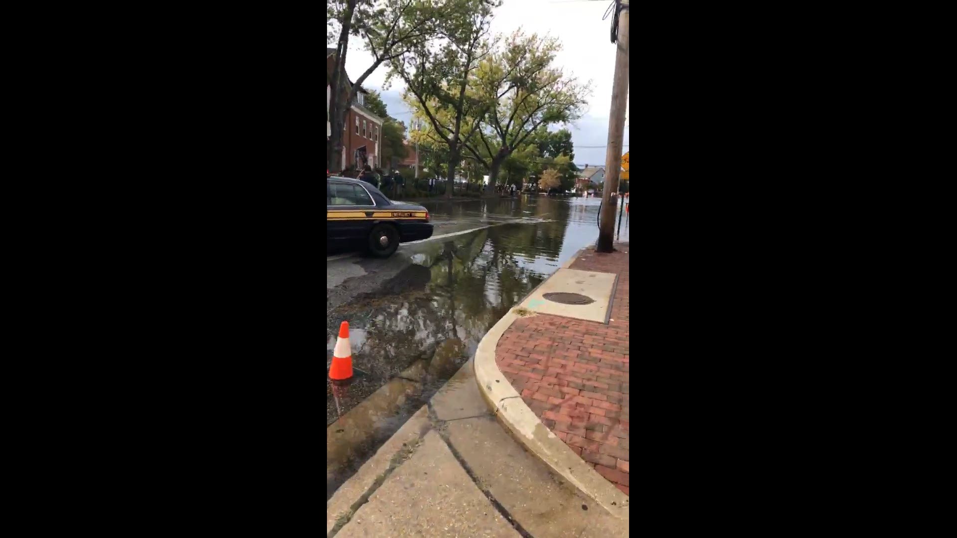 Tidal flooding in Annapolis, Maryland during the annual Annapolis Boat Show.