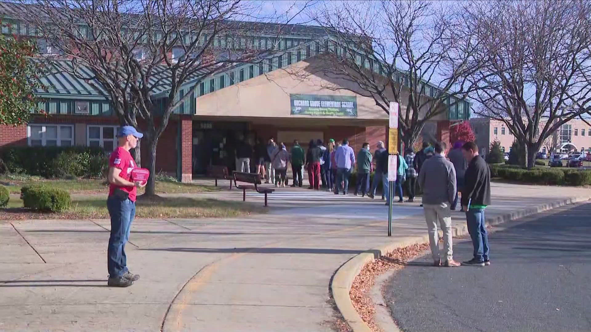 As of noon, more than 900 ballots had been cast at Orchard Grove Elementary School in Frederick County. 