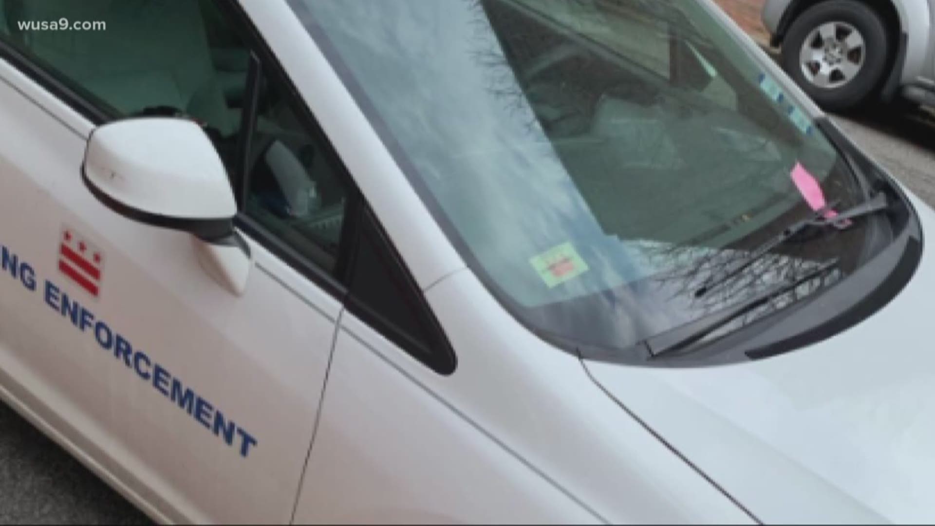 A viewer sent us a photo of a DC parking enforcement car with a ticket on it.