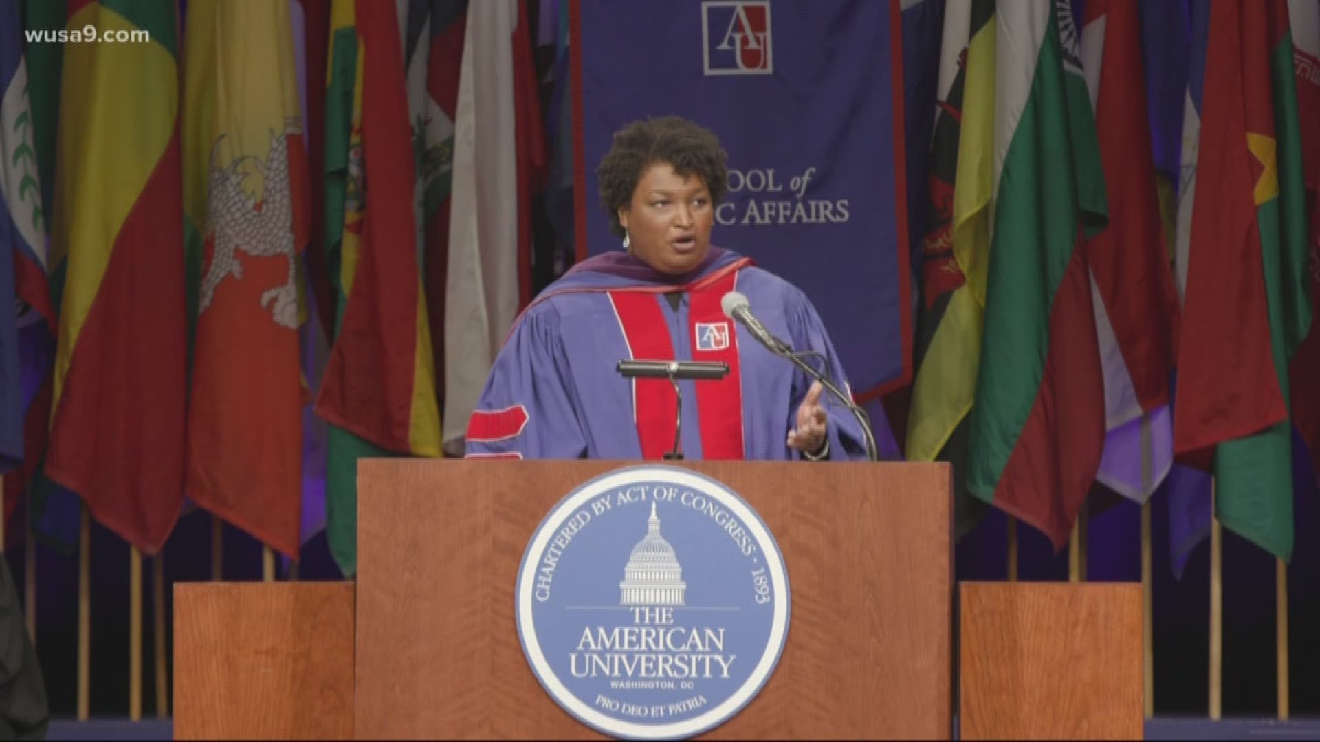 Abrams told the School of Public Affairs Graduating Class despite losing the race for Governor in Georgia she is still committed to service and fighting for voting rights and voting integrity.