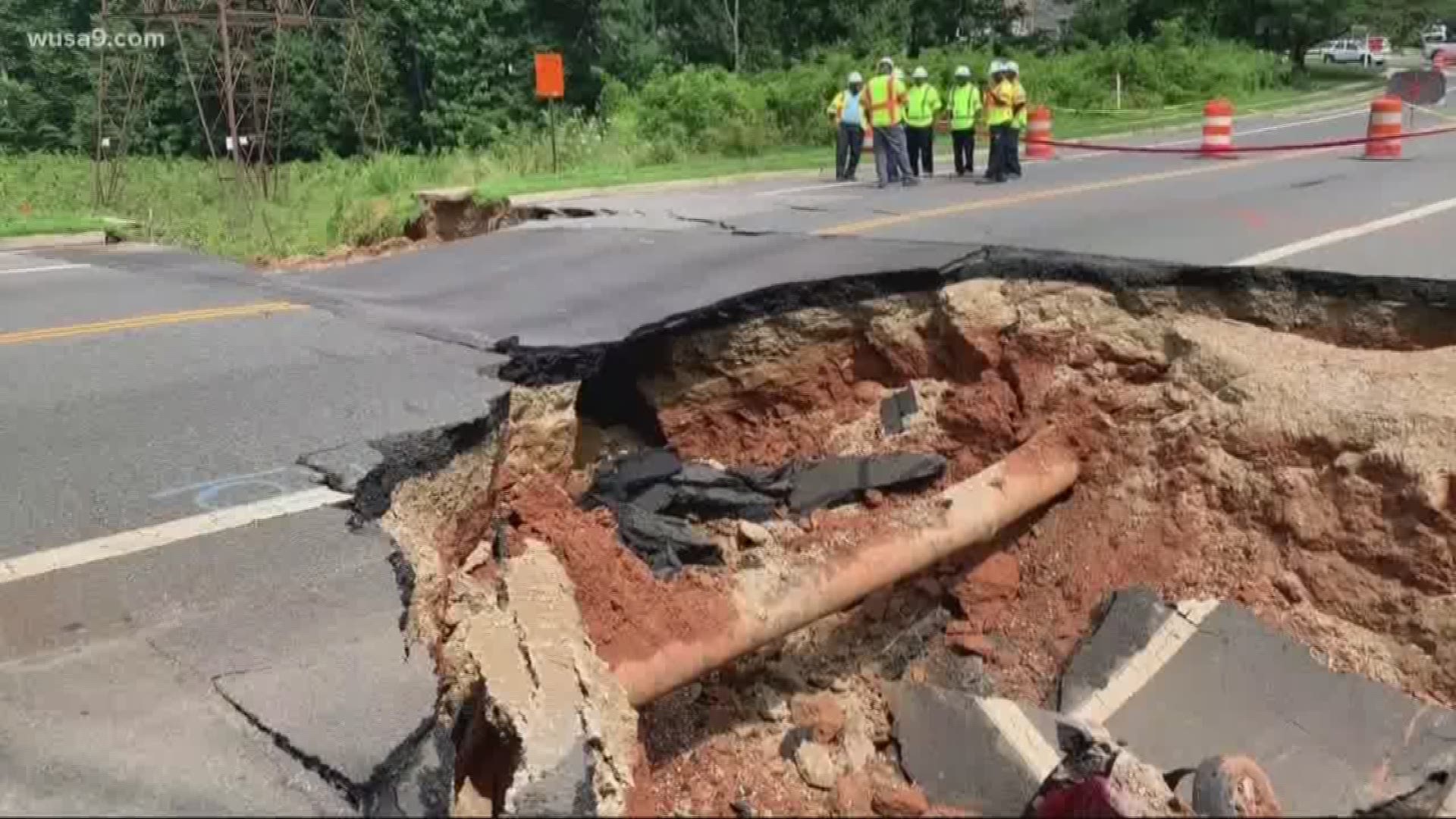 The sinkhole swallowed a car.